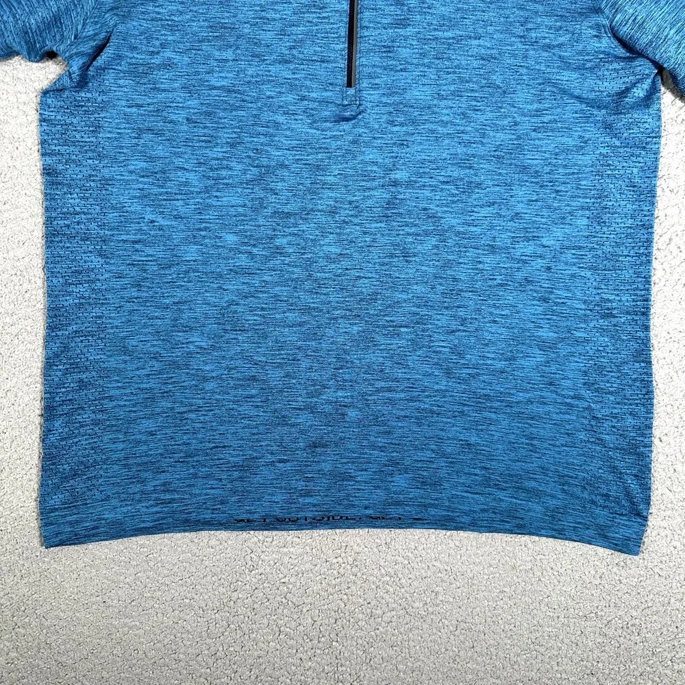 Lululemon Shirt‎ Mens XL Blue Metal Vent 1/4 Zip Pullover Running Wicking Logo